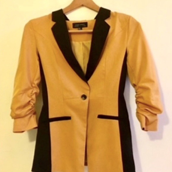 Aa Zz Jackets Coats Aa Zz Woman Black Mustard Yellow Tuxedo